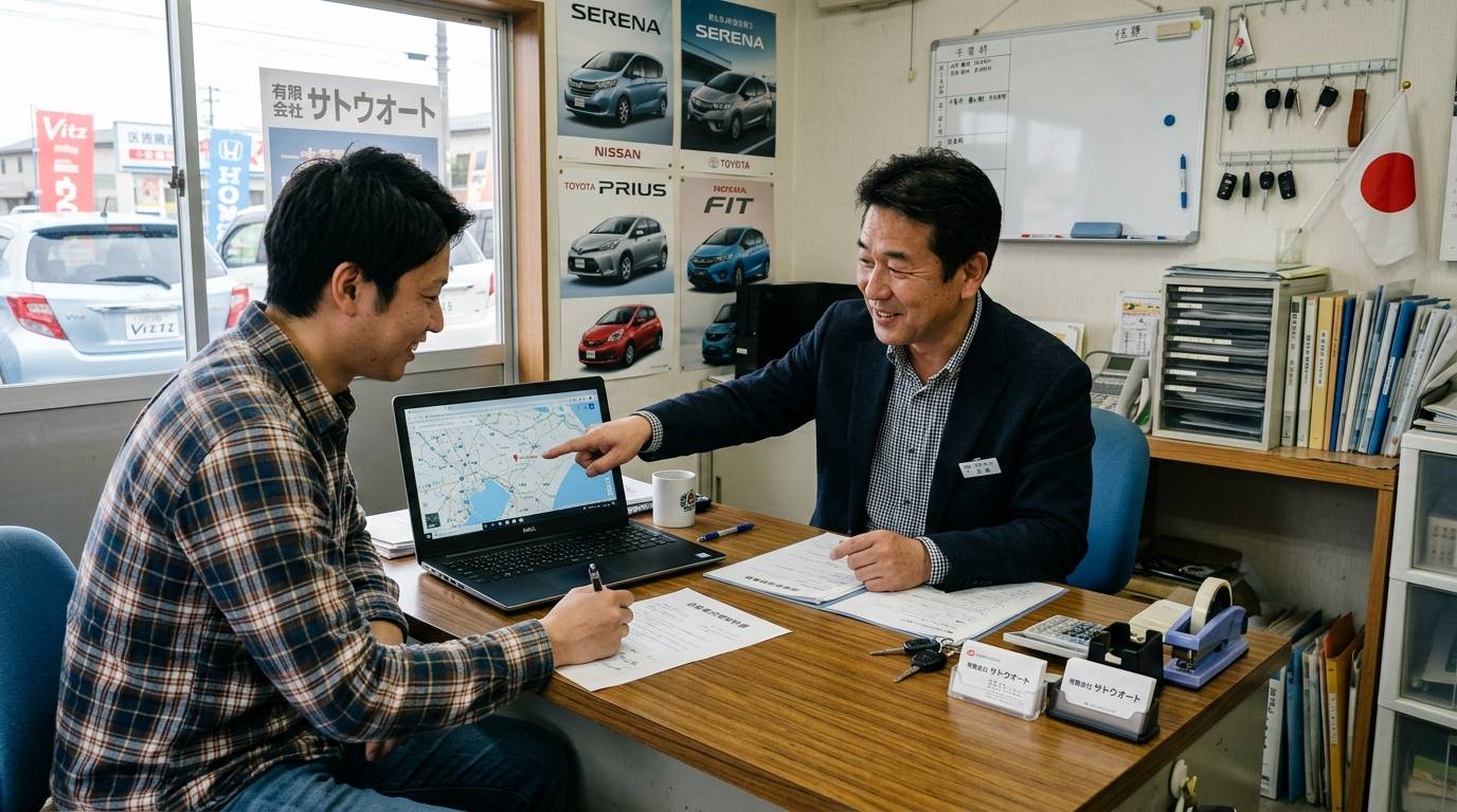 エンジン停止機能の安全上の注意事項を確認している場面