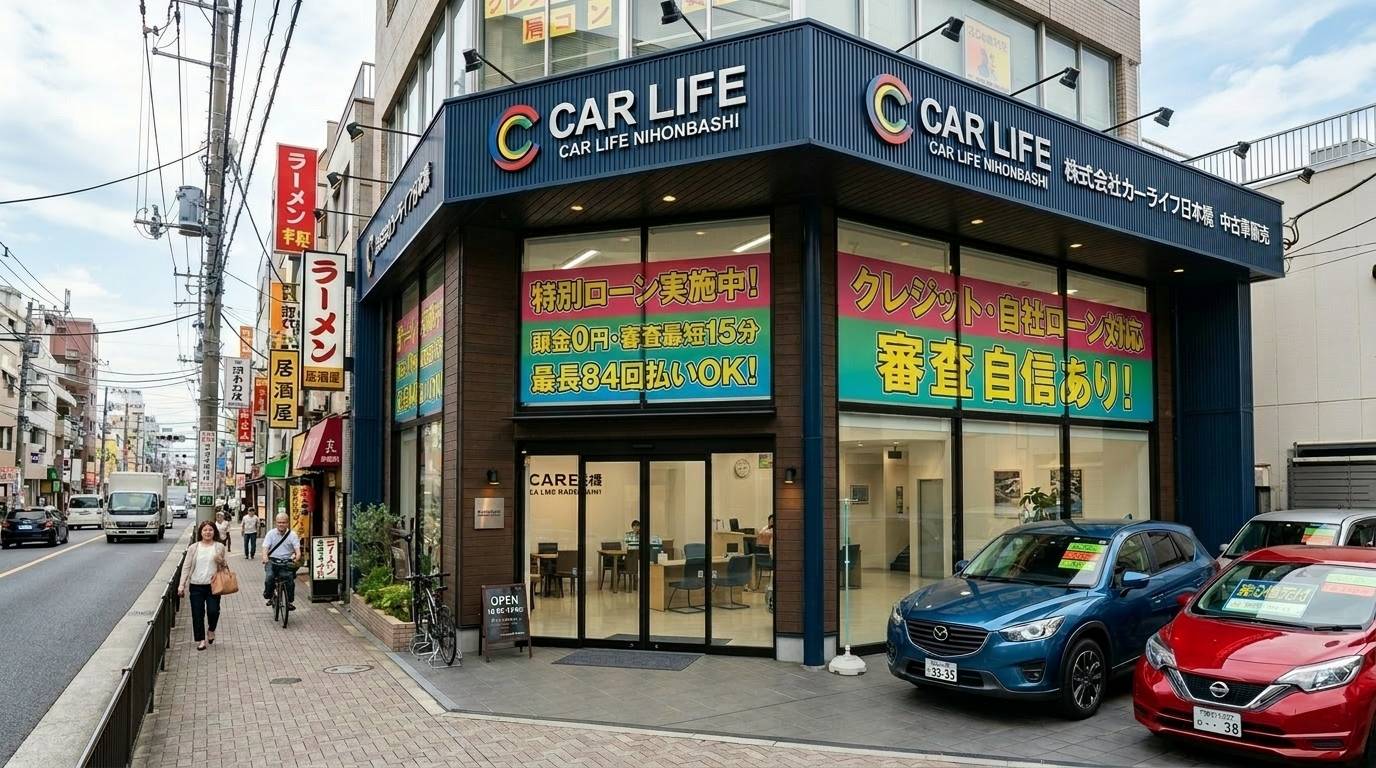 自社ローン顧客と長期的な関係を築いている販売店スタッフの場面