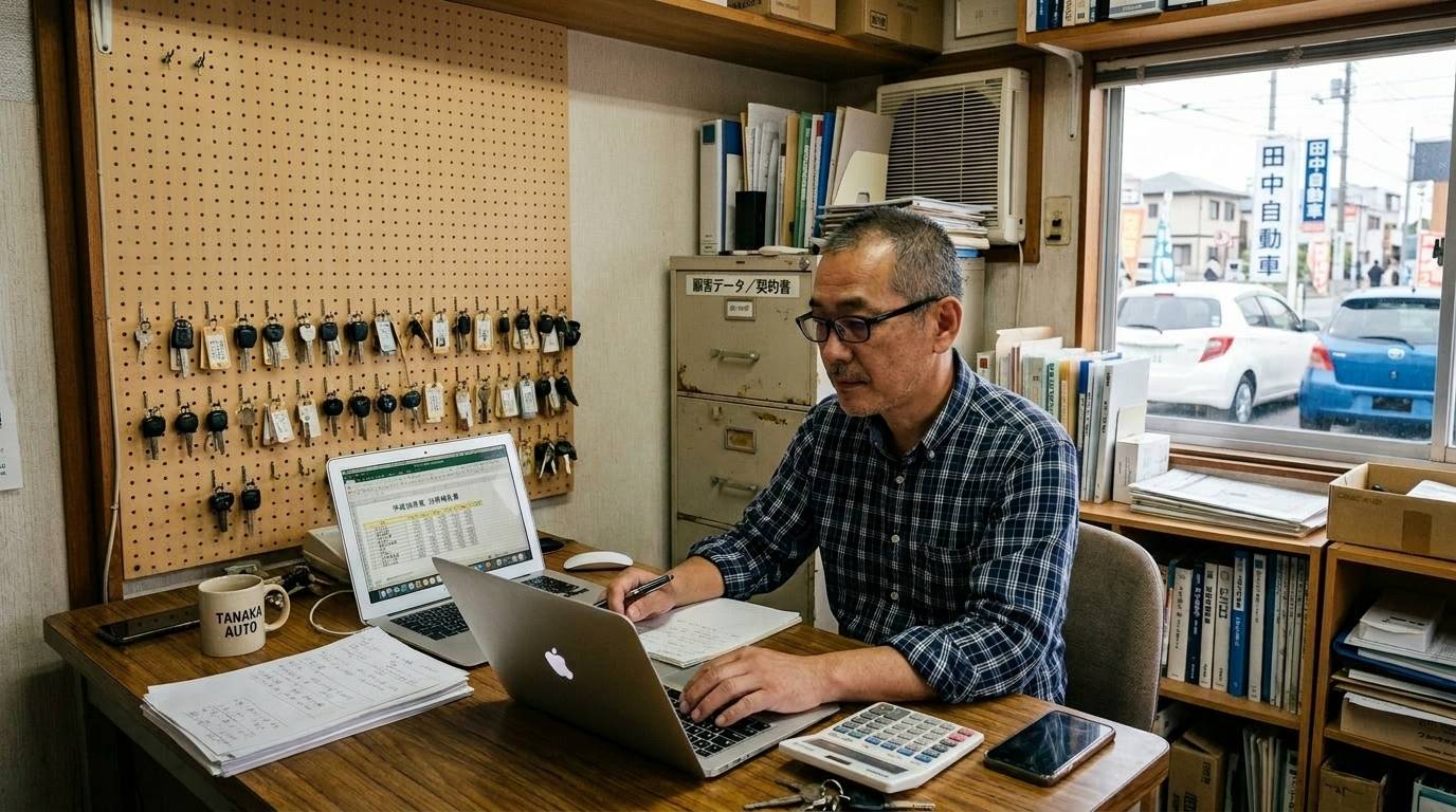 自社ローン販売で資金繰りが悪化するメカニズムを説明するイメージ