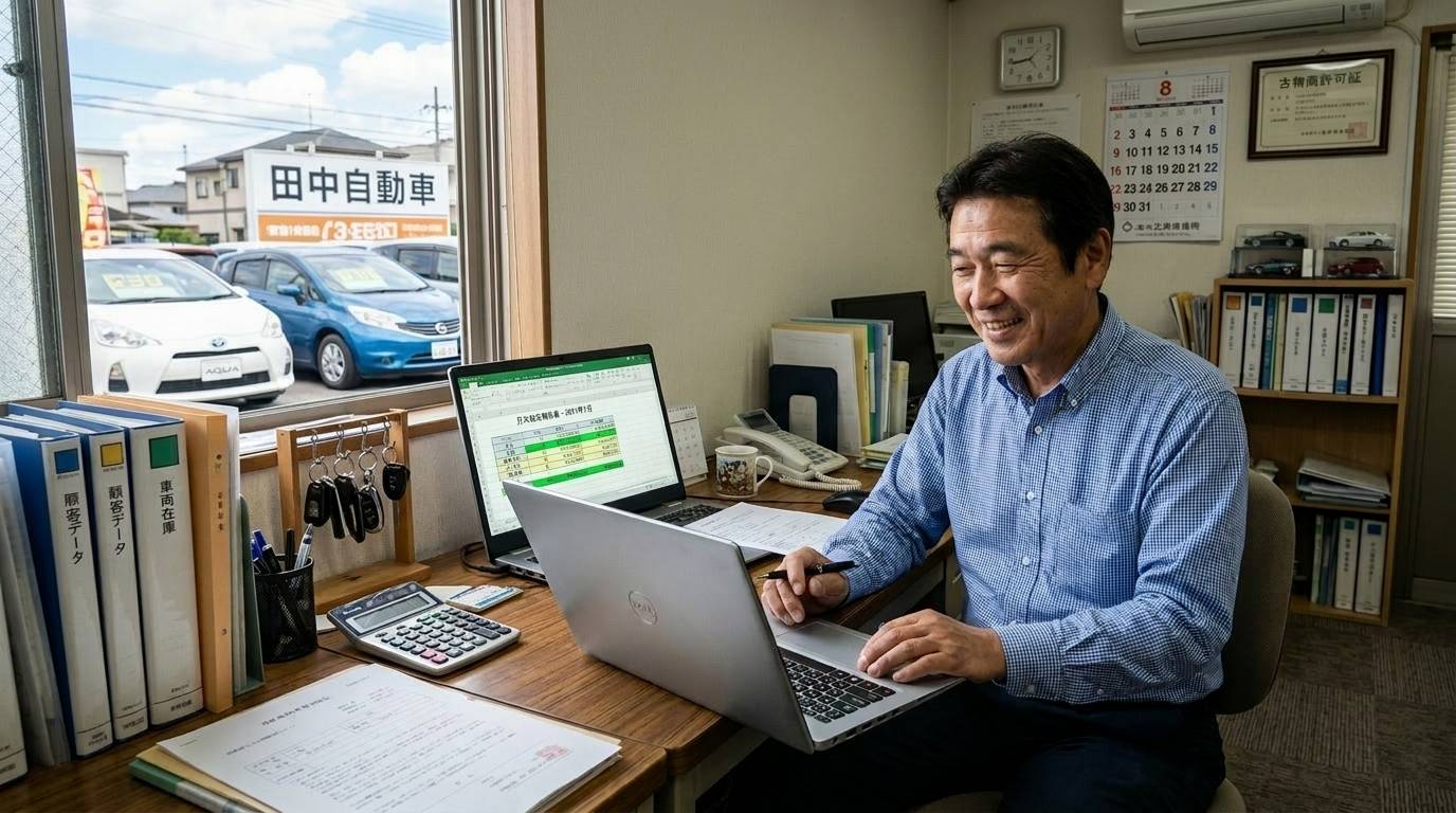 自社ローン販売を段階的に拡大していく計画を立てている場面