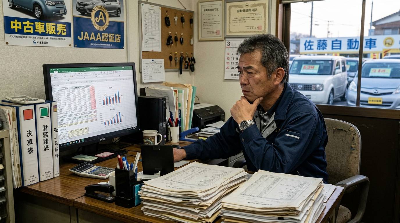 自社ローンの車両回収時にトラブルが発生した場面を示すイメージ