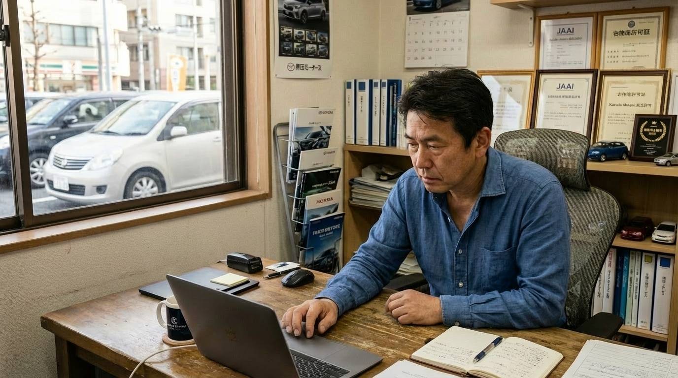 担当者が変わって自社ローン運用が不安定になった販売店の場面